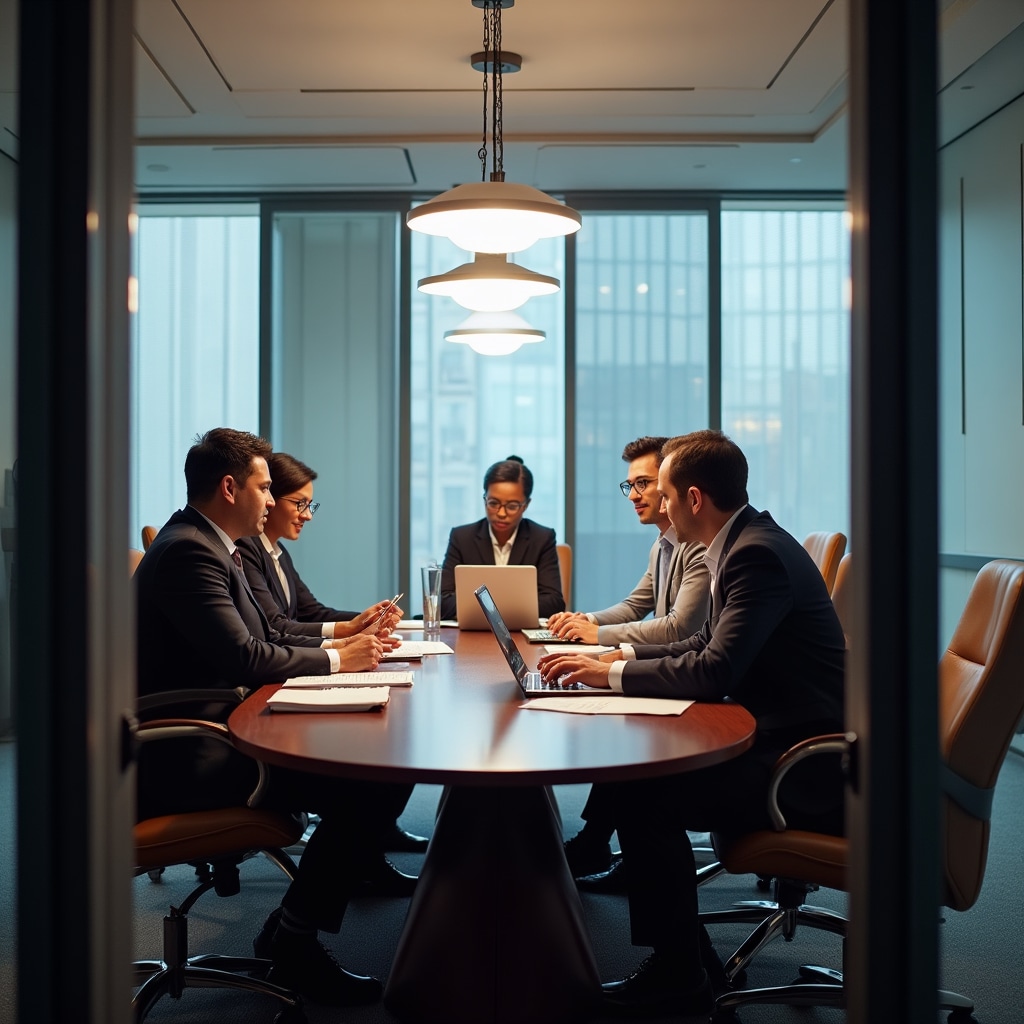 Accessibility consultant meeting with organization leadership in professional office setting